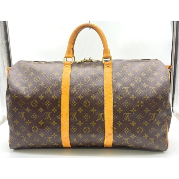 Auth LOUIS VUITTON Monogram Keepall Bandouliere 50 Boston Bag - Picture 1 of 16
